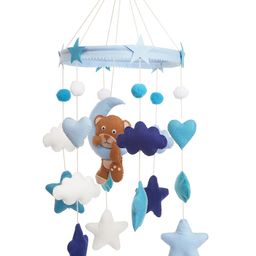Li'll Pumpkins Teddy Bear Theme Felt Baby Boy Mobile Hanger for Baby Crib Cot Nursery- Aqua Blue-16