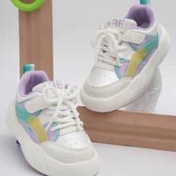 TRUFFLE COLLECTION Colour Blocked Lace Ups Sneakers - Purple & White-image-60