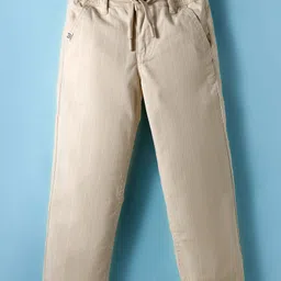 Ruff 100% Cotton Woven Full Length Trouser With Stripes - Beige-image-79
