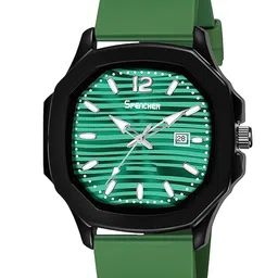 SPENCHER Men Brass Dial & Straps Analogue Multi Function Watch Square Case Date Green Dial image 4