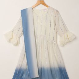 V-Mart Girls Regular Kurti with Palazzos & With Dupatta-image-69