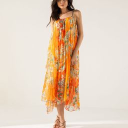 REENA SHARMA Floral Print Chiffon A-Line Midi Dress-image-60