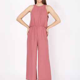 JAKANARY Women Halter Neck Basic Jumpsuit-image-42
