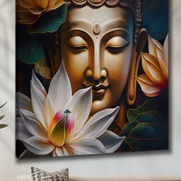Livin'luxe Green & Brown Buddha Religious Canvas Wall Art-19