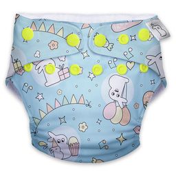 SuperBottoms Reusable and Washable Cloth Diapers Free Size UNO Rabbit Print - Blue image 3