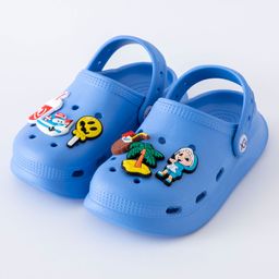 Babyoye Back Strap Closure Clogs with Tree Applique - Blue image 3