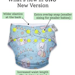 SuperBottoms Reusable and Washable Cloth Diapers Free Size UNO Rabbit Print - Blue image 4