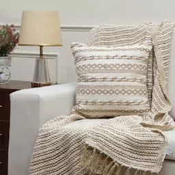 Weave Abode Handwoven Geometric Square Ribbed Cotton Cushion Cover-image-63