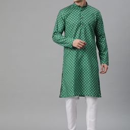 Luxrio Men Ethnic Motifs Printed Mandarin Collar Regular Kurta with Pyjamas-51