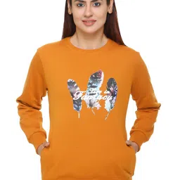 WOOL 4U Women Typography Printed Long Sleeve Pullover Sweatshirt-picture-3