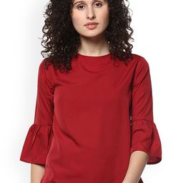 Mayra Women Red Solid A-Line Top-image-41