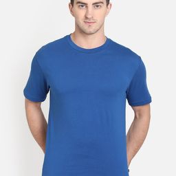 PROTEENS Men Navy Blue Solid Round Neck T-shirt-image-82
