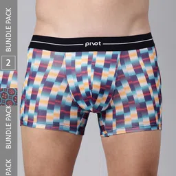 pivot Men Pack Of 2 Geometric Printed Trunks-3