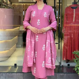 URMIR FASHION Women Embroidered Regular Kurta with Trousers & With Dupatta-picture-44