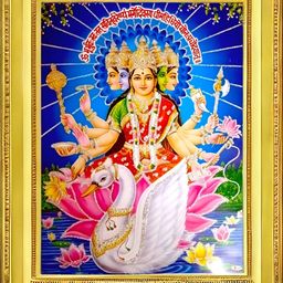 SUNINOW Gold-Toned & Blue Gayatri Devi Wall Paintings-image-89