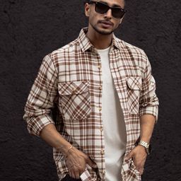 Powerlook Men Opaque Checked Casual Shirt-image-20