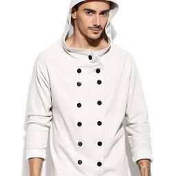 Campus Sutra Cream-Coloured Sweatshirt-image-2