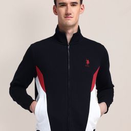 U.S. Polo Assn. Men Colourblocked High Neck Cotton Sweatshirt-image-79