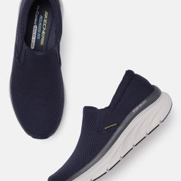 Skechers Men Navy Blue Dlux Walker Slip-On Sneakers-image-52