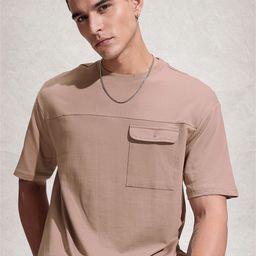 WROGN Drop-Shoulder Sleeves Pure Cotton Oversized T-shirt-image-63