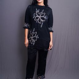 Adwitiya Embroidered Velvet Top & Trousers-image-51