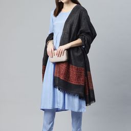 SWI Stylish Women Ethnic Motifs Woven Design Pure Wool Shawl-image-96