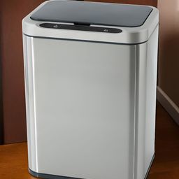 UMAI  Silver Toned & Black Smart Touch Sensor Automatic Swing Dustbin 16 L-28