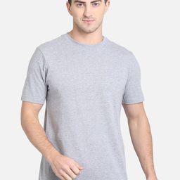 PROTEENS Men Grey Solid Round Neck T-shirt-image-31