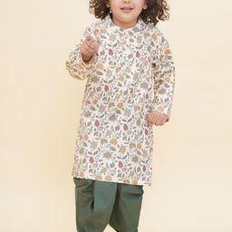 Sethukrishna Boys Floral Printed Regular Kurta with Dhoti Pants-42