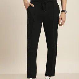 Invictus Indoor Men Black Solid Mid-Rise Regular Track Pants-image-91