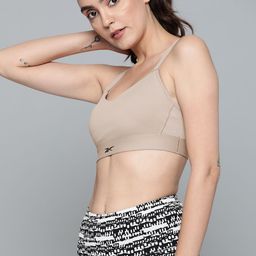 Reebok Women Taupe Lightly Padded Lux Strappy Sports Bra H51840-BOUGRY-image-27