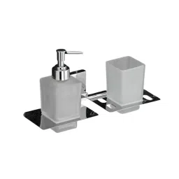 Dlii Liquid Dispenser With Tumbler Glass Stainless Steel White Chrome Finish Wall Mounted for Bathrooms, Sq - 010-image-50