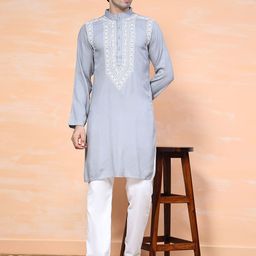 HOUSE OF KARI Men Chikankari Kurta-picture-25