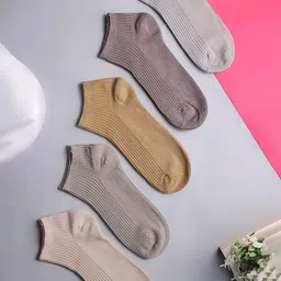 Brauch Pack Of 5 Cotton Ankle-Length Socks-22