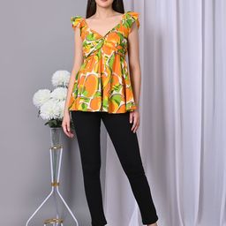 VYMO Geometric Print Sweetheart Neck Twisted Bralette Top-picture-18