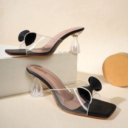 MOZAFIA Women Printed Block Sandals With Bow Detail-25