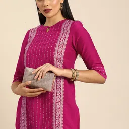 Anouk Women Purple Printed Regular Pure Cotton Kurta with Palazzos-image-46