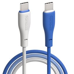 portronics HUE X - Type C To Type C 60W 1M, White+Blue image 1