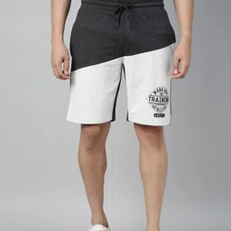3PIN Men Charcoal Colourblocked Regular Fit Regular Shorts-image-48