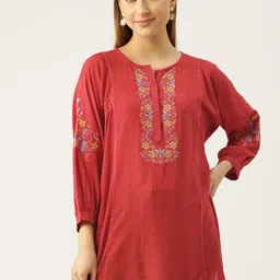 MISRI Embroidered Puff Sleeves Tunic-image-63