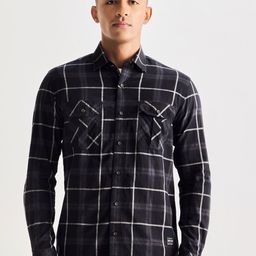 Red Flame Men Opaque Checked Casual Shirt-image-107