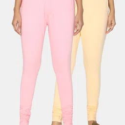 TSG Bliss Women Pack of 2 Solid Churidar Leggings-picture-29