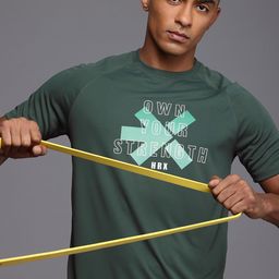 HRX by Hrithik Roshan Rapid-Dry Antimicrobial Finish Brand Logo Printed T-shirt-image-44