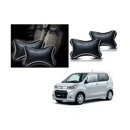 Auto Pearl Black Dots CV Car Neck Rest Pillow Compatible for Maruti Suzuki WagonR Stingray-picture-18