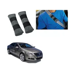 Auto Pearl Seat Belt Cushion (Pack of 2, Grey Black) Compatible for Volkswagen Passat-25