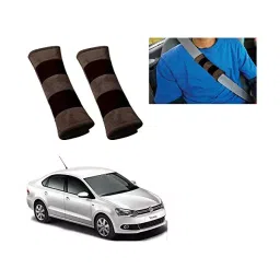 Auto Pearl Seat Belt Cushion (Pack of 2, Brown Black) Compatible for Volkswagen Vento-27