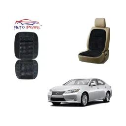 Auto Pearl Car Wooden Bead Seat Cushion with Grey Velvet Border Compatible for Lexus Set of 2 Pcs-image-91