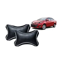 Auto Pearl Black Dots CV Car Neck Rest Pillow Compatible for Toyota Yaris-image-24