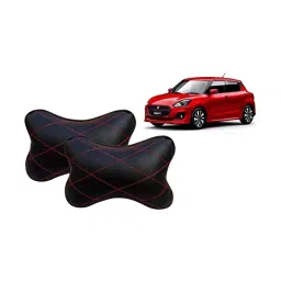 Auto Pearl Black Red CV Car Neck Rest Pillow Compatible for Maruti Suzuki Swift 2018-12