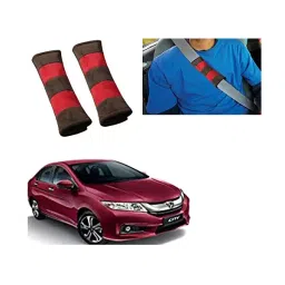 Auto Pearl Seat Belt Cushion (Pack of 2, Brown Red) Compatible for Honda City Ivtec 2016-image-7